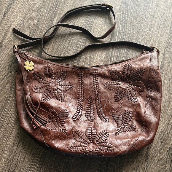 Lucky Brand Handbags - Lucky Brand Stitched Brown Leather Bag